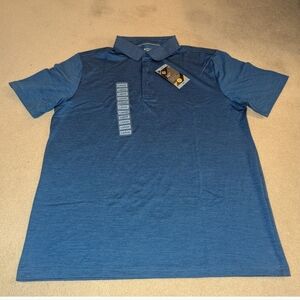 RESELLER BUNDLE OF 5 Nwt Members Mark Men's Blue Performance Polo Upf 50+ Sz L